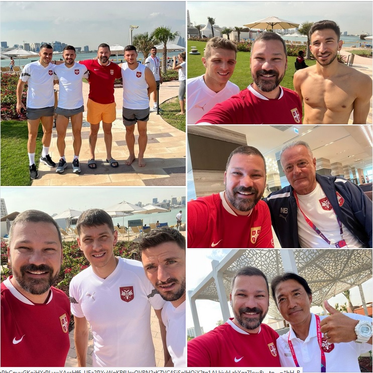 Koprijan u Kataru: Naš novinar sa fudbalerima Srbije pred odlučujući meč, kapitenu Tadiću poklonio brojanicu za sreću(Foto)